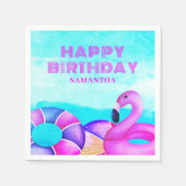 Roze poolpartij Birthday Servet (Voorkant)