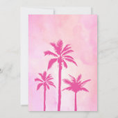 Roze Poolparty Verjaardag Kaart (Achterkant)