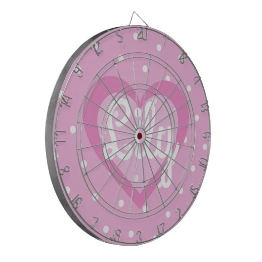 roze poolpunt dartbord (Voorkant Links)