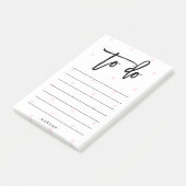 Roze poolpunten en moderne typografie om een lijst post-it® notes (Schuin)