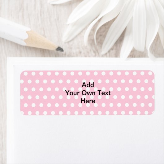 Roze poolpunten, met aangepaste zwarte tekst. etiket (Insitu)