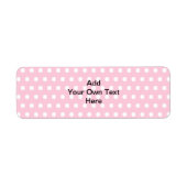 Roze poolpunten, met aangepaste zwarte tekst. etiket (Voorkant)