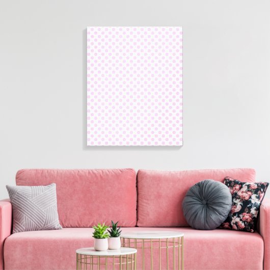 Roze poolpunten met  achtergrond canvas afdruk (Insitu (Woonkamer))