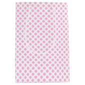 Roze poolpunten met achtergrond medium cadeauzakje (Voorkant)