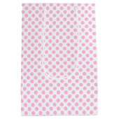 Roze poolpunten met achtergrond medium cadeauzakje (Achterkant)