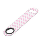Roze poolpunten met achtergrond speed flessenopener (Voorkant Gekanteld)