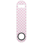 Roze poolpunten met achtergrond speed flessenopener (Achterkant)