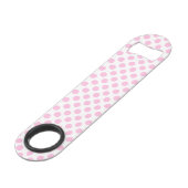 Roze poolpunten met achtergrond speed flessenopener (Achterkant Gekanteld)