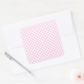 Roze poolpunten met  achtergrond vierkante sticker (Envelop)