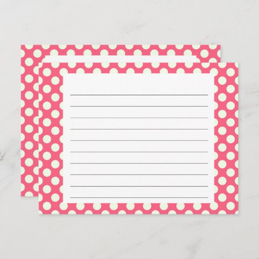 Roze poolpuntkaart briefkaart (Voorkant / Achterkant)