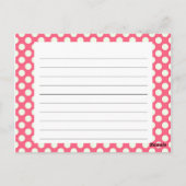 Roze poolpuntkaart briefkaart (Achterkant)