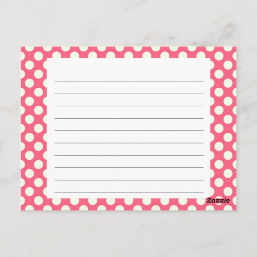 Roze poolpuntkaart briefkaart (Achterkant)