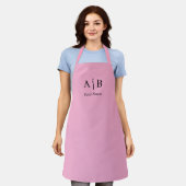 Roze Pools Elegant Modern Minimalistisch Monogram Schort (Gedragen)