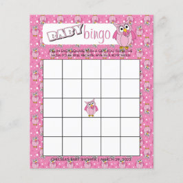 Roze poolwieg Baby shower Theme Bingo Game Flyer