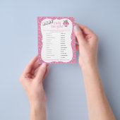 Roze poolwieg Baby shower Theme Snoep Bar Flyer (Hand)