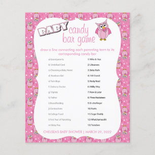Roze poolwieg Baby shower Theme Snoep Bar Flyer