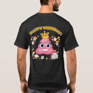 Roze Poop Emoji Happy Birthday Girls T-shirt