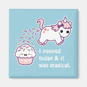 Roze Pooping Unicorn Magneet (Voorkant)
