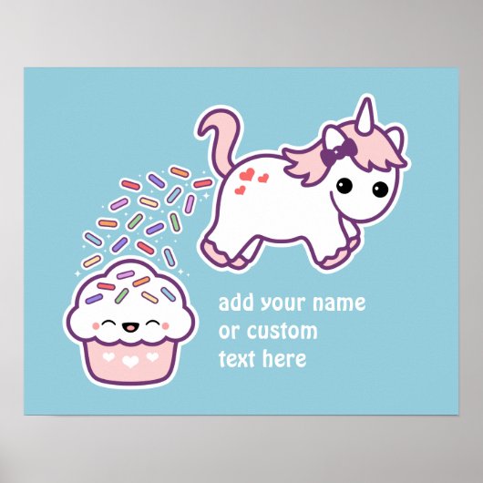 Roze Pooping Unicorn Poster (Voorkant)
