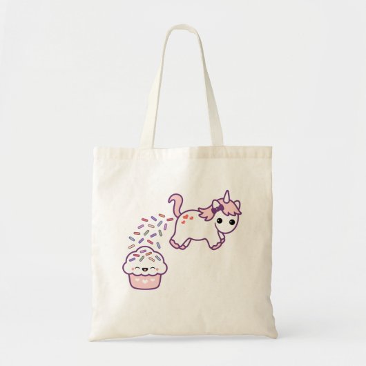 Roze Pooping Unicorn Tote Bag (Voorkant)