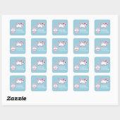 Roze Pooping Unicorn Vierkante Sticker (Vel)