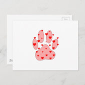 Roze poot afdrukken met hart briefkaart (Voorkant / Achterkant)