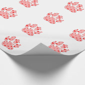 Roze poot afdrukken met hart cadeaupapier (Hoek)