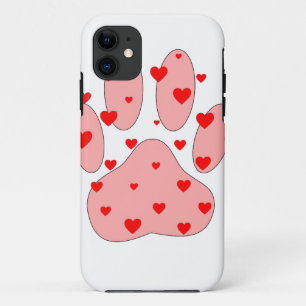 Roze poot afdrukken met hart Case-Mate iPhone case