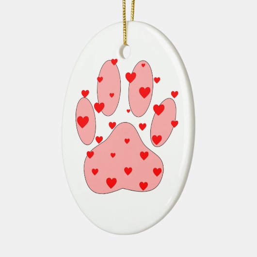 Roze poot afdrukken met hart keramisch ornament (Links)