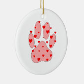 Roze poot afdrukken met hart keramisch ornament (Rechts)