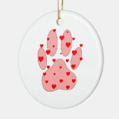 Roze poot afdrukken met hart keramisch ornament (Links)