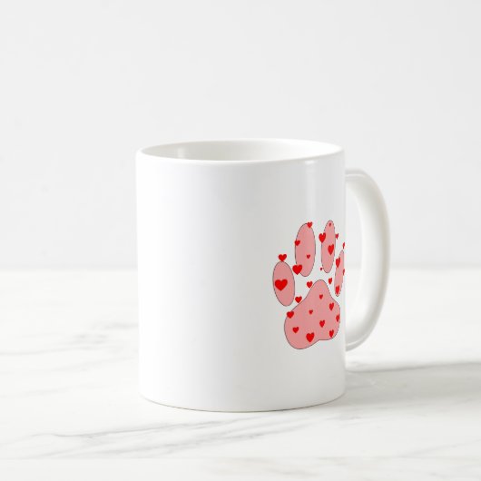 Roze poot afdrukken met hart koffiemok (Voorkant rechts)