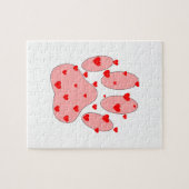 Roze poot afdrukken met hart legpuzzel (Horizontaal)