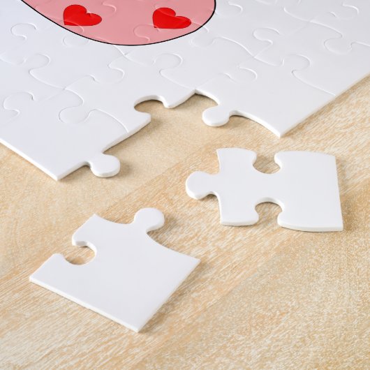 Roze poot afdrukken met hart legpuzzel (Zijkant)