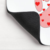 Roze poot afdrukken met hart muismat (Hoek)