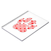 Roze poot afdrukken met hart notitieboek (Linkerzijde)