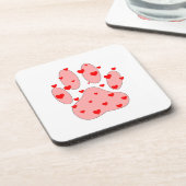 Roze poot afdrukken met hart onderzetter (Linkerzijde)