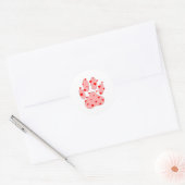 Roze poot afdrukken met hart ronde sticker (Envelop)