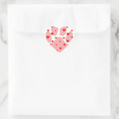 Roze poot afdrukken met hart sticker (Tas)