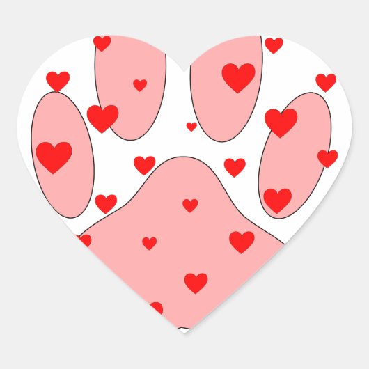 Roze poot afdrukken met hart sticker (Voorkant)