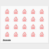 Roze poot afdrukken met hart sticker (Vel)