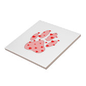 Roze poot afdrukken met hart tegeltje (Zijkant)