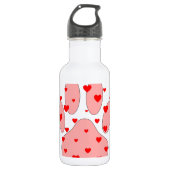Roze poot afdrukken met hart waterfles  (Voorkant)