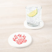 Roze poot afdrukken met hart zandsteen onderzetter (Zijkant)