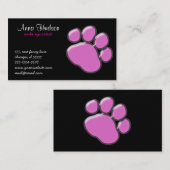Roze poot, Dog Groomer, Dog Walker, Pet Shop Visitekaartje (Voorkant / Achterkant)