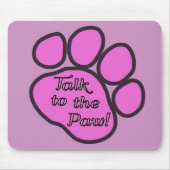 Roze poot, hond, dierenpoot, praat met de poot muismat (Voorkant)