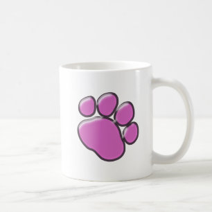 Roze poot, honden, dierenpootjes, pooafdrukken koffiemok