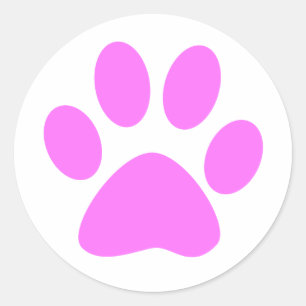 Roze poot ronde sticker