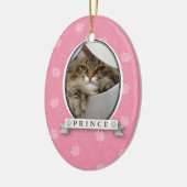 Roze Pootafdruk Huisdier Ornament (Links)