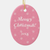 Roze Pootafdruk Huisdier Ornament (Achterkant)